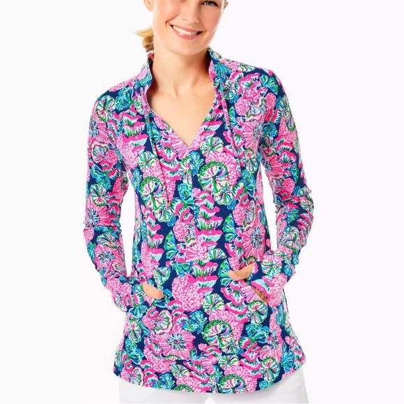 NWT lilly Pulitzer Cassi popover shroom with a view - Picture 1 of 2